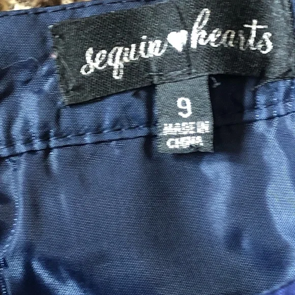 Sequin Hearts Size 9 Blue Floral Formal Skirt - Picture 4 of 6